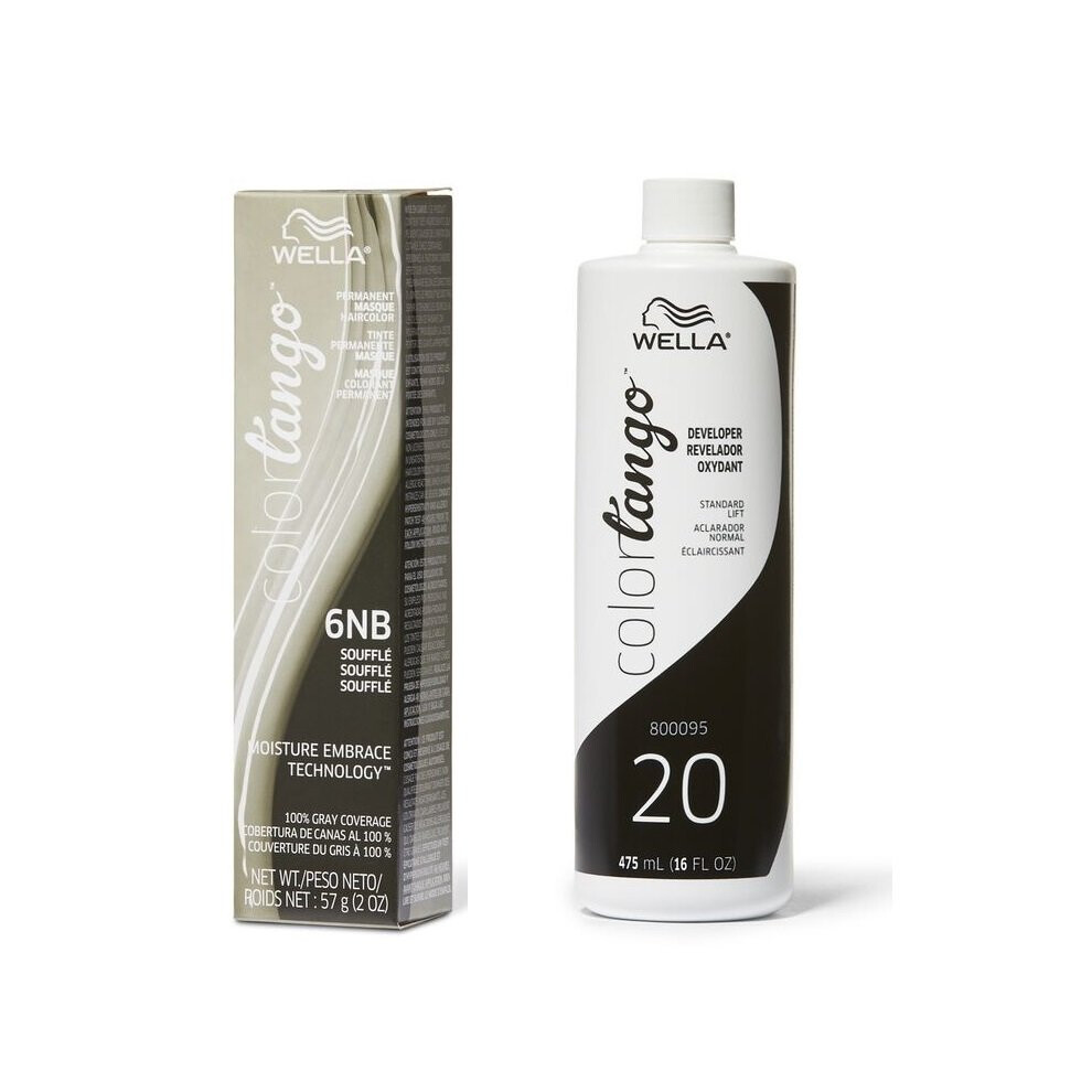 Wella Multicoloured (6Nb + Developer (Vol. 20) 16Oz) Well Color Tango 6Nb Souffle Permanent Haircolor