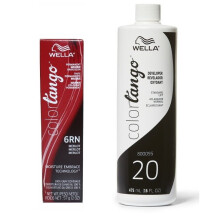 (6RN + Developer (Vol. 20) 16oz) Wella Color Tango 6RN Merlot Permanent Haircolor