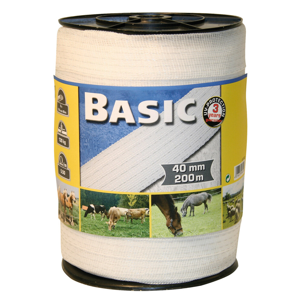 Basic Fencing Tape 200M X 40Mm - White [441522]