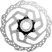 (160 MM, Silver / Black) Shimano Tourney / TY SM-RT10 TX Centre-Lock Disc Rotor For Resin Pad Only