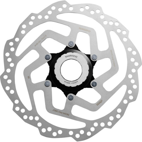 Shimano (160 MM, Silver / Black) Shimano Tourney / TY SM-RT10 TX Centre-Lock Disc Rotor For Resin Pad Only