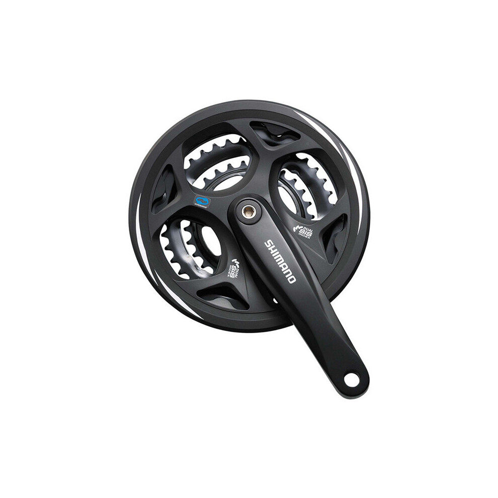 Shimano (48/38/28T - 175 Mm, ) Altus Fc-M311 Altus Square Taper Chainset With Chainguard Black