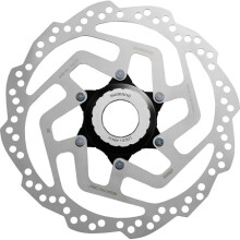 (180 MM, Silver / Black) Shimano Tourney / TY SM-RT10 TX Centre-Lock Disc Rotor For Resin Pad Only