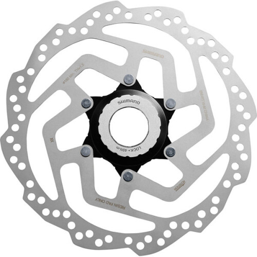 Shimano (180 MM, Silver / Black) Shimano Tourney / TY SM-RT10 TX Centre-Lock Disc Rotor For Resin Pad Only