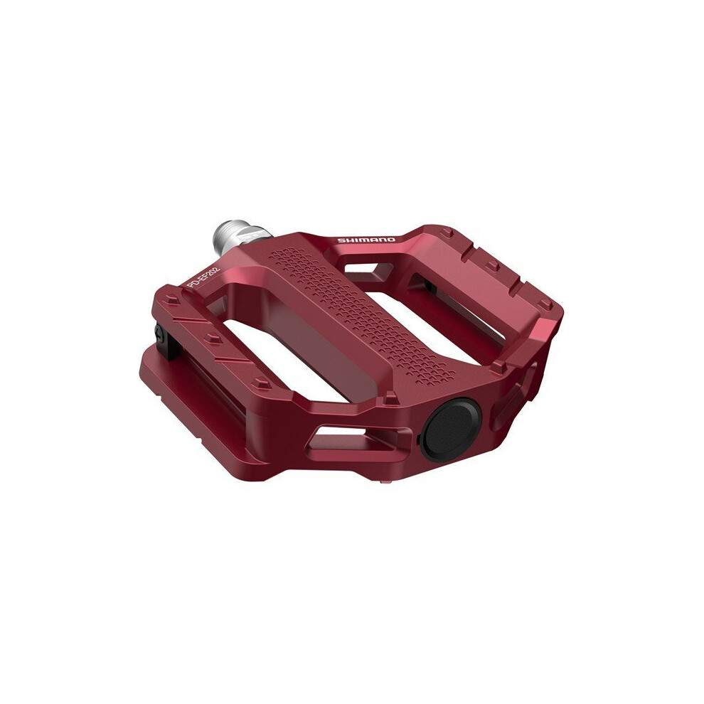 (Pair, Red) Shimano Pedals PD-EF202 MTB Flat Pedals