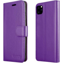 (Purple) For iPhone 11 Phone Wallet Book Leather Case