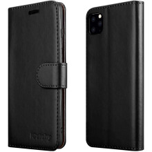 (Black) For iPhone 11 Phone Wallet Book Leather Case