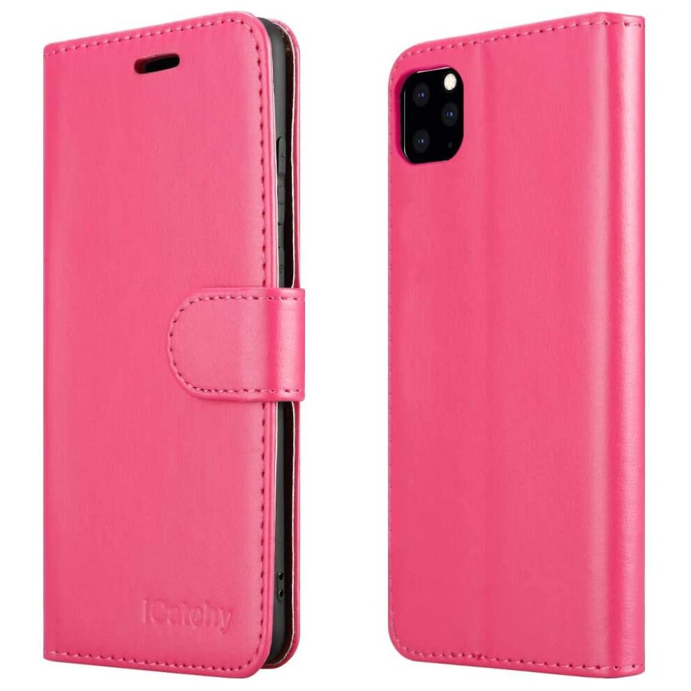 (Pink) For iPhone 11 Phone Wallet Book Leather Case