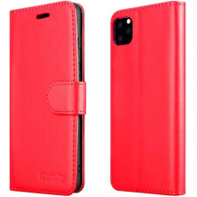 (Red) For iPhone 11 Phone Wallet Book Leather Case