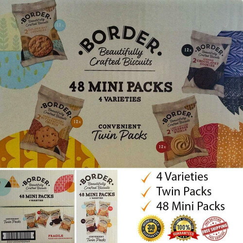 Border Border Luxury Biscuits Family 48 Mini Packs 2 Biscuits Per Packet