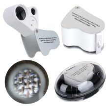 Dual Lens Jewelry Loupe Glass Jeweler Eye Magnifier Loop Folding