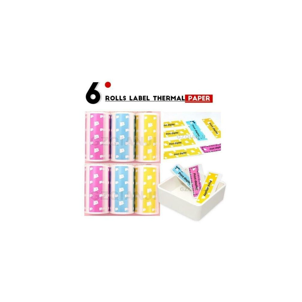 (6 Rolls Label Paper ) Portable Mini Pocket Thermal Printer 7426973140513