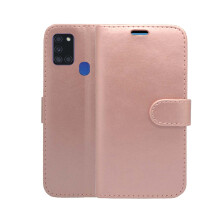 (Rose Gold) For Samsung Galaxy A21s Wallet Flip PU Leather Pouch Case Cover