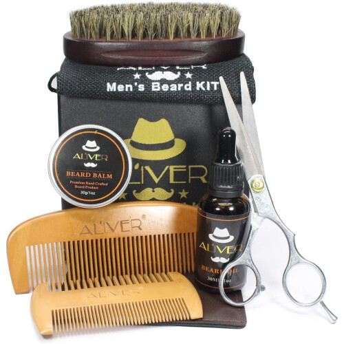 (6pcs Beard Combo Set) Beard Care Set For Men | Beard Grooming Gift Set 2