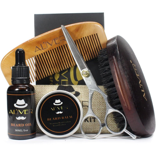 (5pcs Beard Combo Set) Beard Care Set For Men | Beard Grooming Gift Set 2