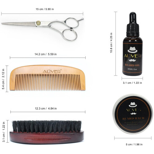 (5pcs Beard Combo Set) Beard Care Set For Men | Beard Grooming Gift Set 1
