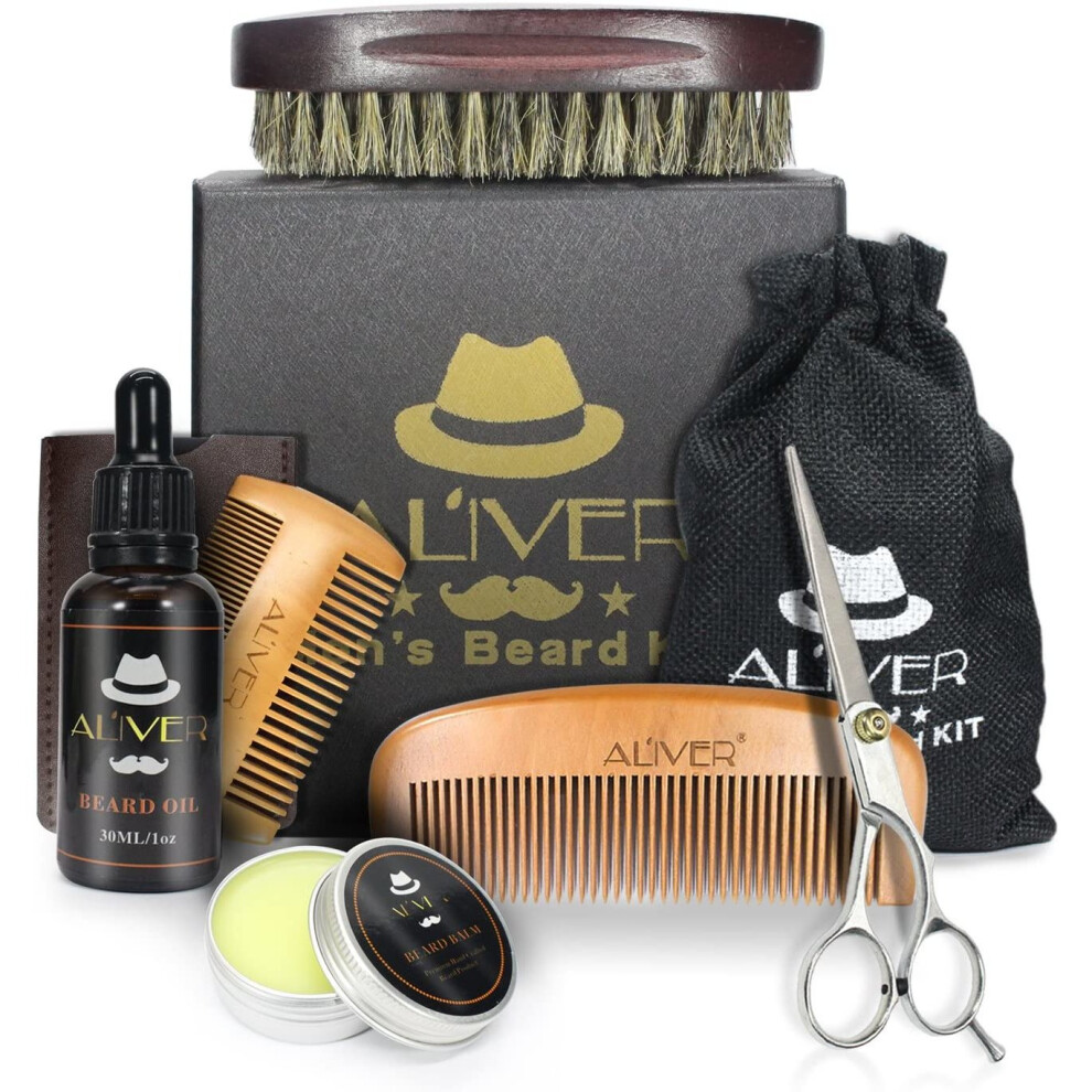 (6pcs Beard Combo Set) Beard Care Set For Men | Beard Grooming Gift Set