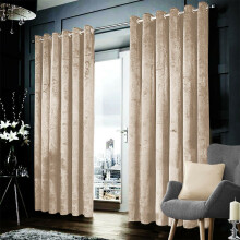 (Beige, 66" x 72" (167cm x 183cm)) Luxury Velvet Curtains Eyelet Ring Top Ready Made Blackout Curtains Living Room Bedroom