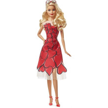 Barbie Collector Celebration Docka med Blont Hår, 11,5-tum, Anpassningsbar Förpackning, Röd Hjärtklänning