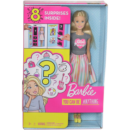 Barbie Κούκλα Barbie με 8 αξεσουάρ και εκπλήξεις 1