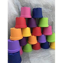 Vibrant 20 x 5L Colourful Plant Pots - Mixed Colour Set, 22cm Top Diameter x 18cm High