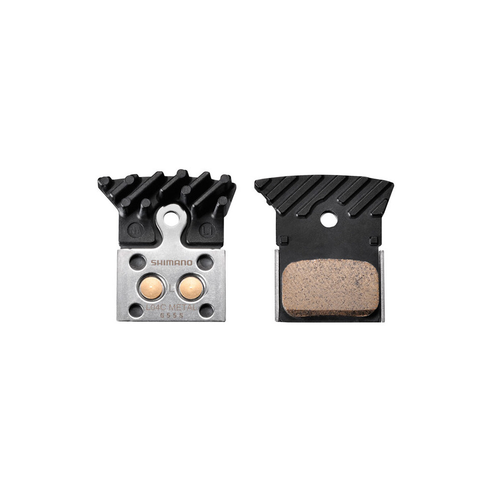 Shimano Spares L04c Disc Brake Pads Alloy Backed With Cooling Fins Metal Sintered