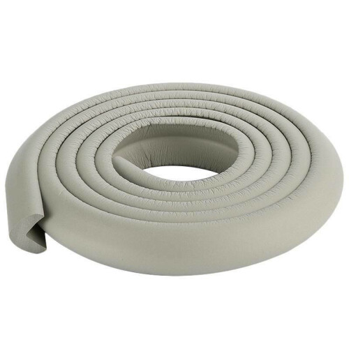 (Grey) Edge Guard Baby Safety Proof Protector Cushion Foam Table L Shape Stripe