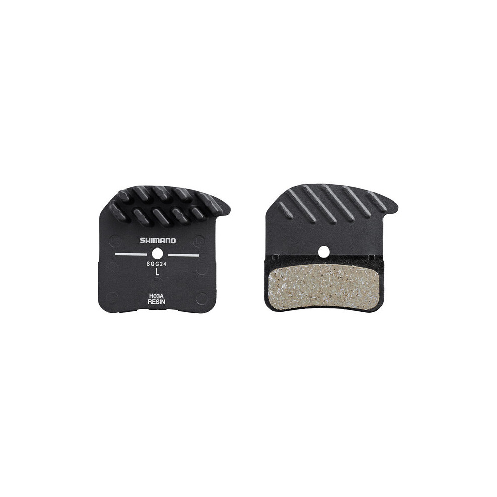 Shimano Spares H03a Disc Brake Pads Alloy Backed With Cooling Fins Resin
