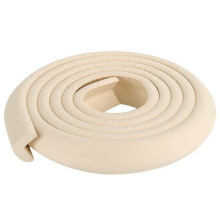 (Beige) Edge Guard Baby Safety Proof Protector Cushion Foam Table L Shape Stripe