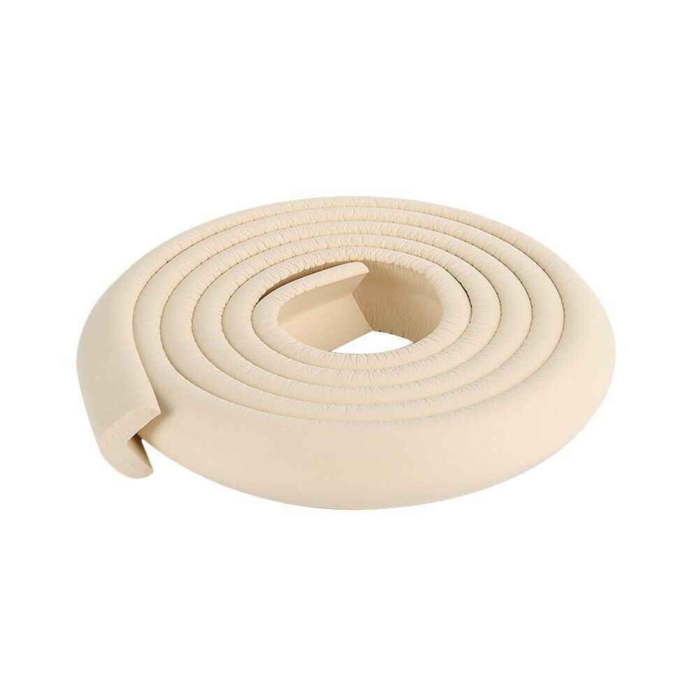 (Beige) Edge Guard Baby Safety Proof Protector Cushion Foam Table L Shape Stripe