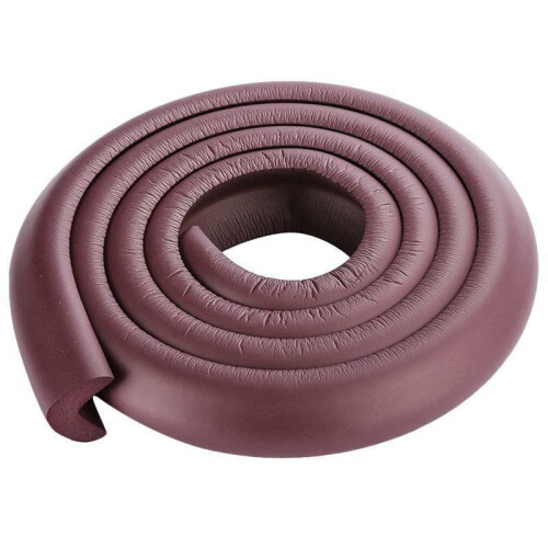 (Brown) Edge Guard Baby Safety Proof Protector Cushion Foam Table L Shape Stripe