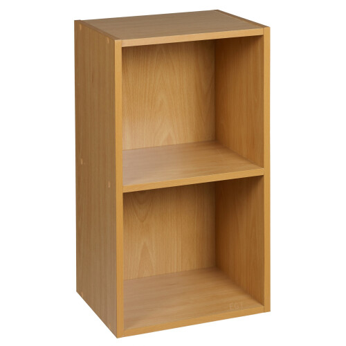 URBN Living (Beech, 2 Tier) URBN LIVING Wooden Bookcase Storage Shelf