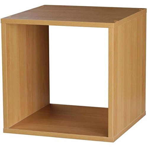 (Beech, Cube) URBN LIVING Wooden Bookcase Storage Shelf