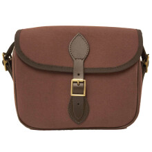 (Fox Tan, 75) BISLEY shotgun cartridge bag - 75 or 100 capacity - leather and brass fittings