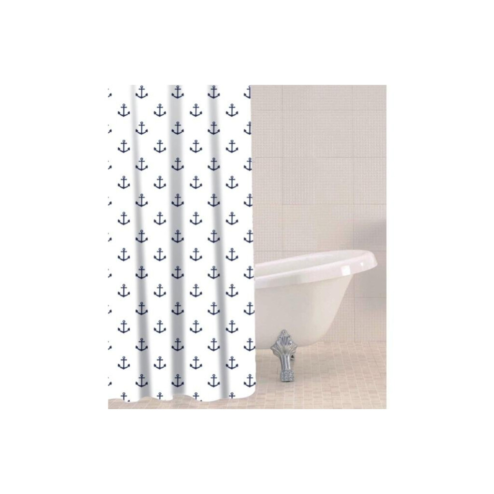 Sabichi Shower Curtain with Anchor Nautical Design