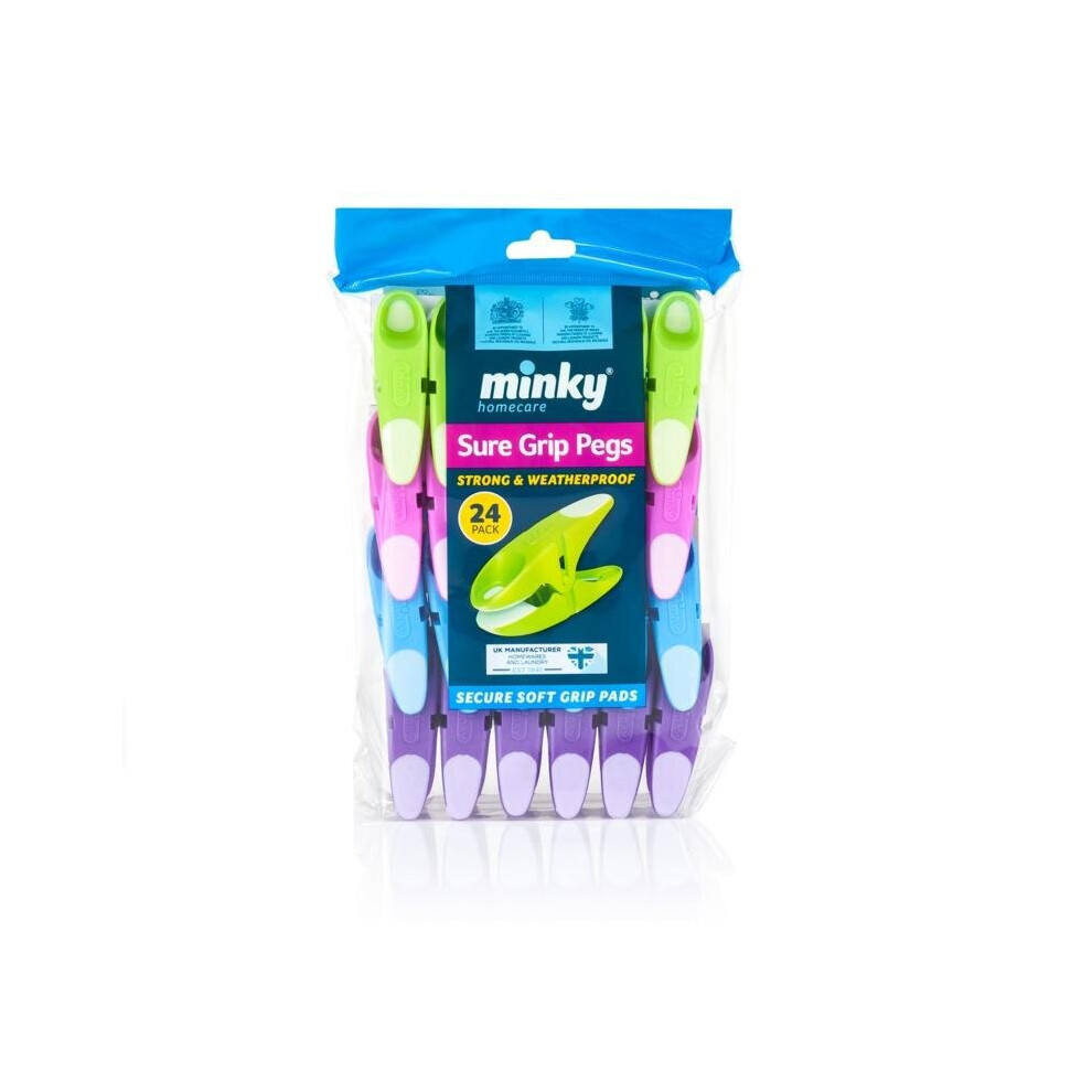 Minky Unisex Multicolor Sure Grip Laundry Pegs (Pack Of 24) - Image 3