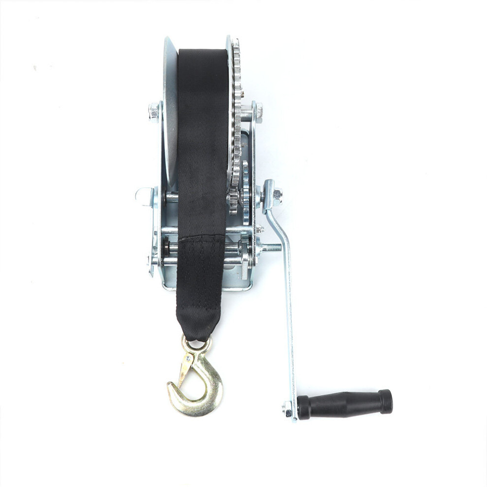 3200lbs Polyester Strap 2 Gear Hand Winch Hand Crank Gear Winch