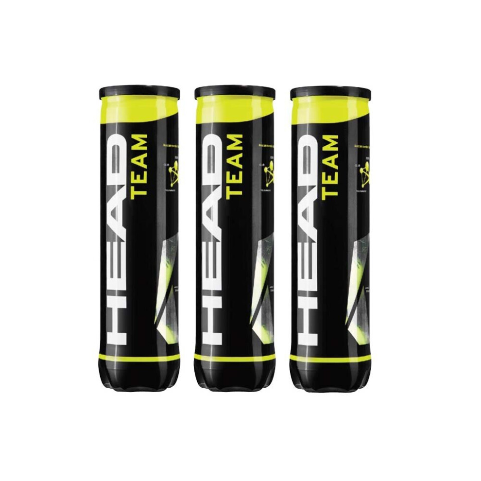 Head Team Tennis Balls Pack of 12 3 Tubes of 4