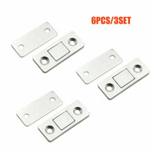 (6PCS/3SET) 10x Steel Door Catch Latch Ultra Thin Furniture Magnetic Cabinet Cupboard Glass