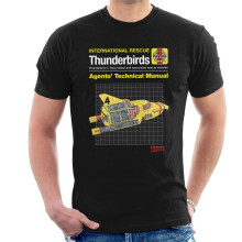 (X-Large, Black) Thunderbirds Agents Technical Manual Thunderbird 4 Men's T-Shirt