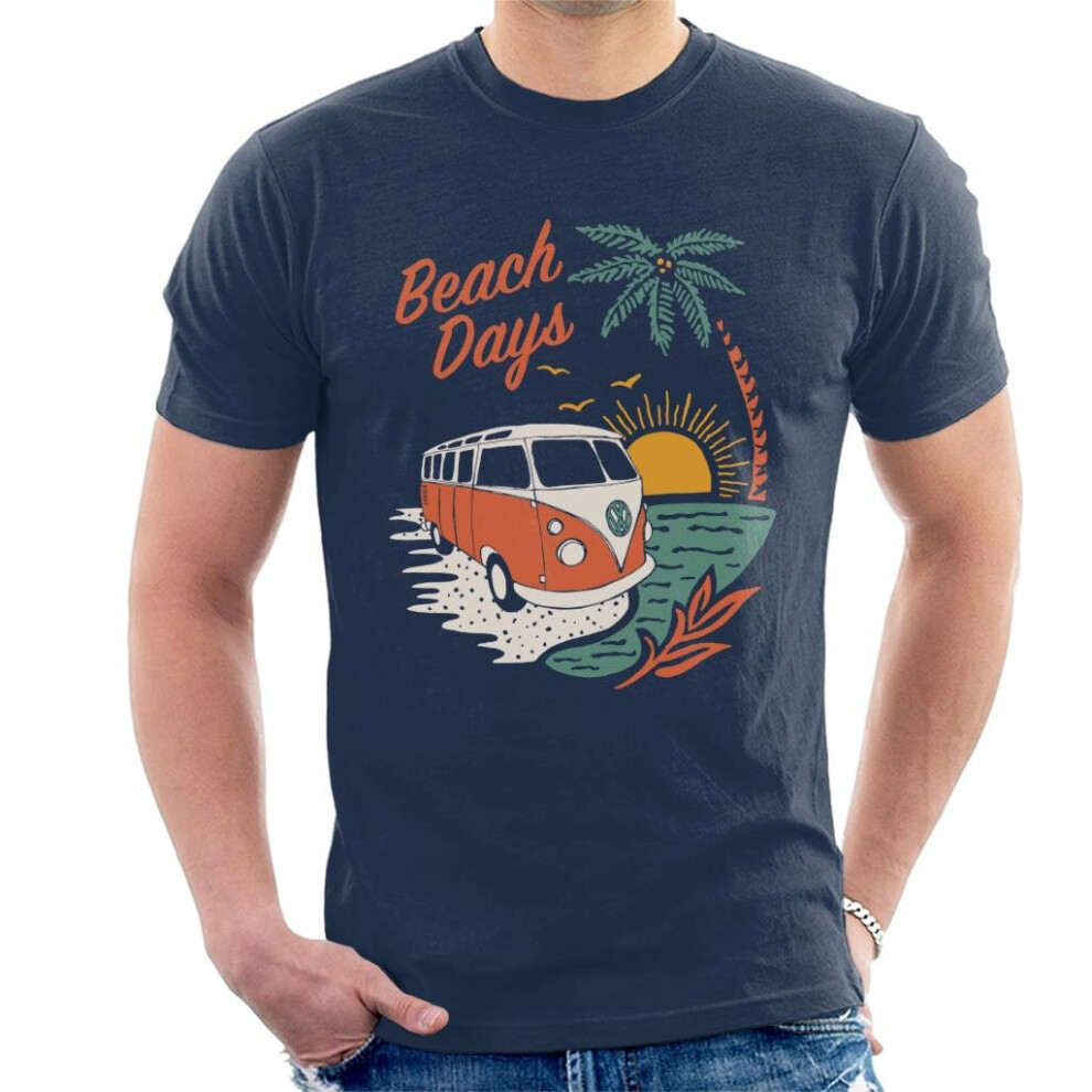 (Large, Navy Blue) Volkswagen Beach Days Men's T-Shirt