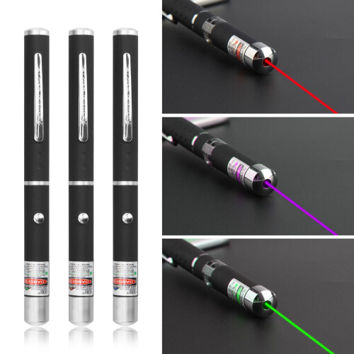 Pack of 3 Laser Pointer Pen Green Blue Violet Red Light Beam Powerful