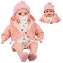 (Peach) The Magic Toy Shop 18" Lifelike Size Baby Doll With Dummy & Sounds