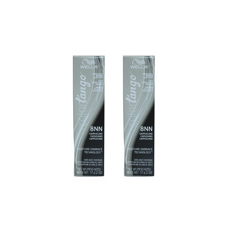 Wella Multicoloured (8Nn Â Pack Of 2) Color Tango 8Nn Cappuccino Permanent Haircolor