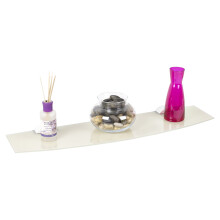Bowed Floating Glass Shelf Frosted Design Large 80x20cm Wall Mounted
