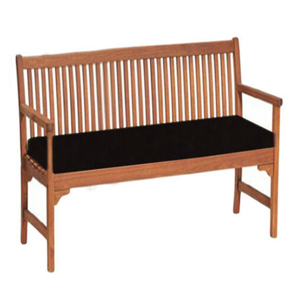 (Black) Garden Bench Pad Outdoor Waterproof Fabric 2 Seater Furniture Swing Seat Cushion
