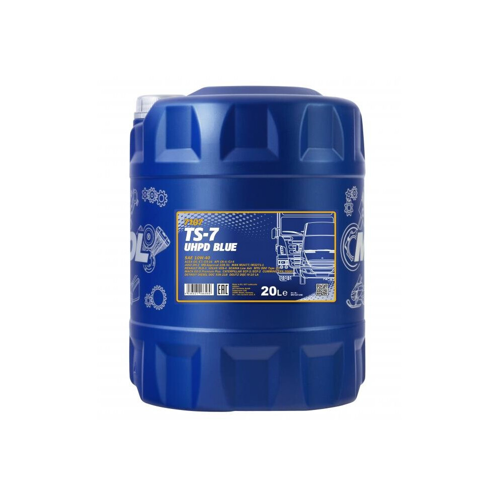 Mannol 20L Ts-7 Uhpd Blue 10W-40 Api Ck-4/Cj-4 E6/E7/E9-16 Vds-4 Mb 228.51