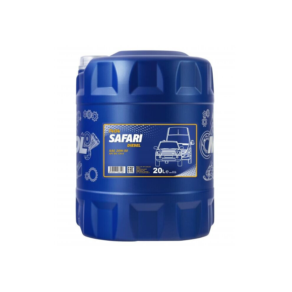 20L MANNOL Safari SAE 20W-50 Classic Cars Mineral Engine Oil API SN/CH-4