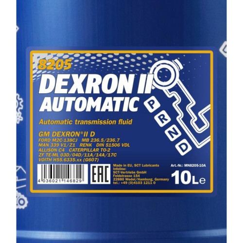 MANNOL 10 Liter MANNOL Dexron II D / ATF / Automatiköl 1