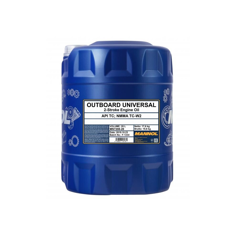 MANNOL 20L Outboard Universal Two-stroke Oil API TC NMMA TC-W2